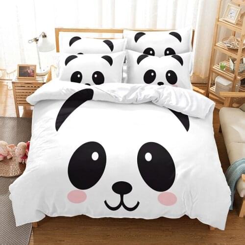 Animal Panda, Cow,Pet Dog,bird Black and White Bedding Set Bedroom Quilt Covers Sets Cute Bedding 100% Bamboo Fiber High Quality