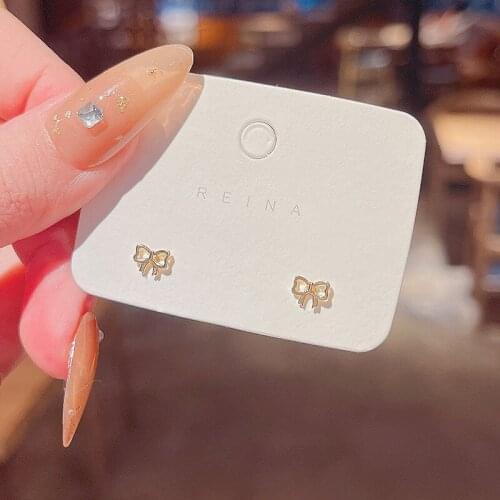 Korean New Trendy Geometry Bowknot Earrings for Women Delicate Mini Stud Earrings Fashion Jewelry Female Simplicity Ear Studs