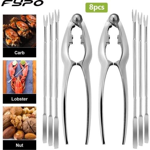 Metal seafood crackers picks crab peeler Scissors Needles shrimp tool lobster clamp pliers clip pick Sea food Opening Tools set