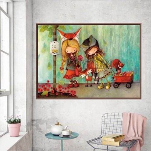 Cartoon Girls Animals 5d diy Diamond Painting Full square/Round Embroidery Diamonds Mosaic Kits Cross Stitch Art Home Decor