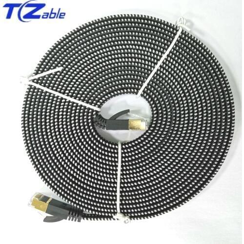 10Gbps Ethernet Cable RJ45 Cat7 Lan Cable SSTP RJ 45 Network Cable Flat Cat7 Patch Cord For Modem Router Computer Cable Ethernet