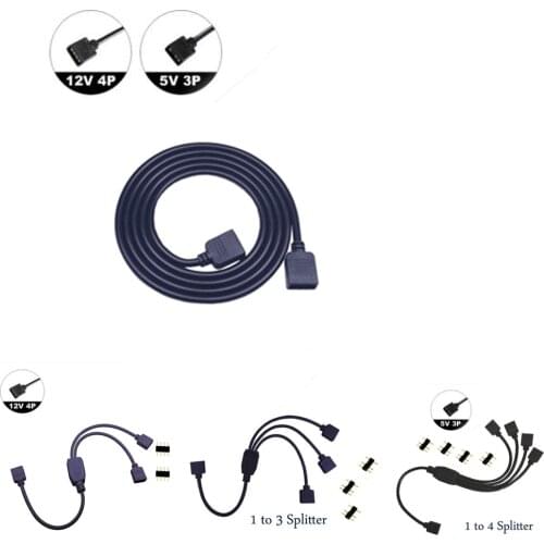 ARGB 5V 3Pin/12V 4Pin SM JST Connector Wire Splitter for PC MSI ASUS Aura SYNC AORUS ADD Header on Motherboard WS2812B LED Strip