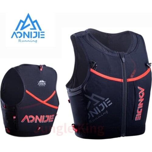 AONIJIE C9106 Newest 10L Quick Dry Sports Backpack Hydration Pack Vest Bag With Zipper For Hiking Running Marathon Race Black