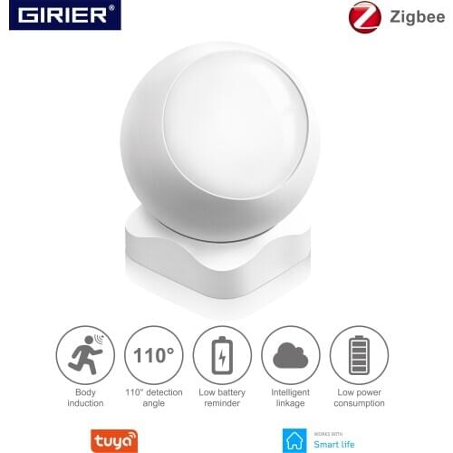Tuya ZigBee Smart PIR Motion Sensor, Smart Home Security Infrared Human Body Detector, Works with Smart Life App, Hub Required