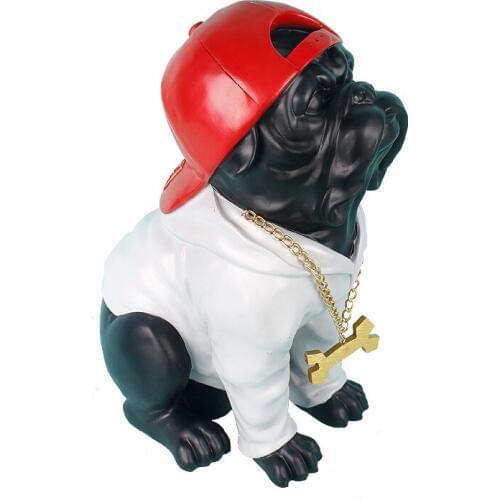 Modern creative French bulldog sculpture animal resin statue cute dog figurines home decoration accessories handmade crafts