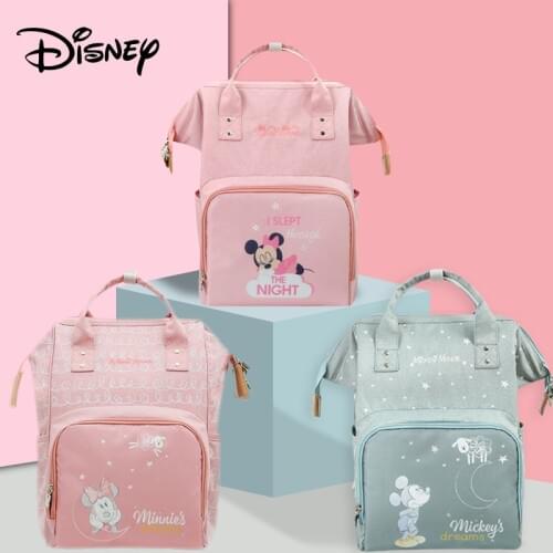 Disney Minnie Mickey USB Mommy Diaper Bag Maternity Baby Bag Baby Stroller Large Capacity Mommy Diaper Bag Travel Mommy Bag