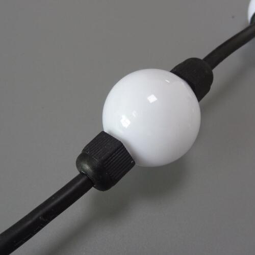 DC24V input IP67 outdoor addressable 3D 40pcs 50mm UCS2903 full color milky ball;1.44W;double side with 3pcs 5050 leds each side