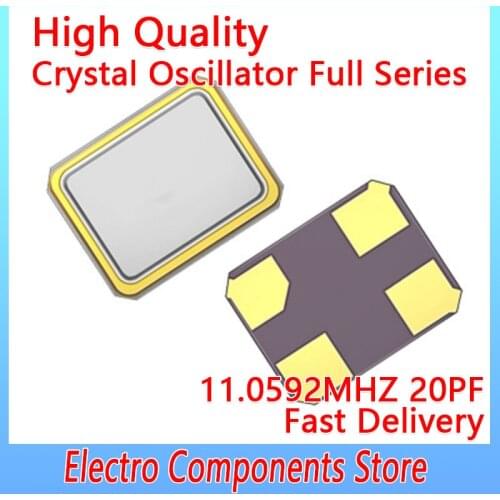 10PCS Quartz Resonator SMD 3225 11.0592MHZ SMD 20PF YSX321SL Quartz Set 4Pin ±10PPM High Frequency Crystal Oscillator Kit