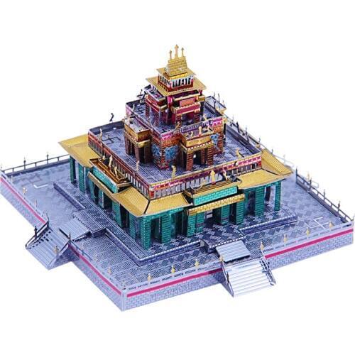 2019 Microworld Tibetan Buddhist Temple building model DIY laser cutting Jigsaw model 3D Nano Puzzle Toys gift for adult