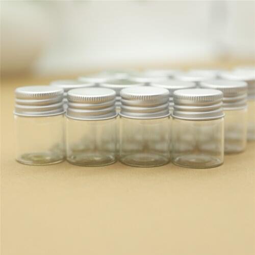 24pcs/lot 30*40mm 15ml Glass bottle Small Silver Screw Cap Test Tube Tiny Storage Containers Glass Spice Bottles & jars
