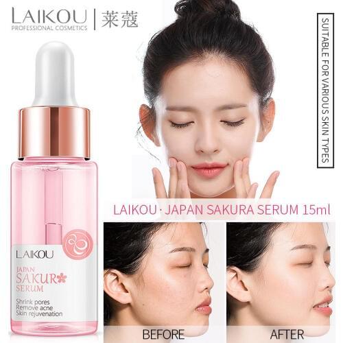 3PCS/LOT LAIKOU New Brand Makeup Base Whitening Essence Face Cherry Blossoms Professional Anti-Wrinkle Serum Foundation Primer