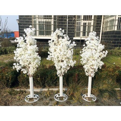 5 pcs/lot 5ft Height white Artificial Cherry Blossom Tree Roman Column Road Leads For Wedding decor Mall Opened Props