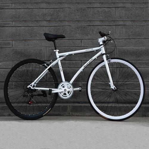 26-Inch 6-Speed Bicycle Road Race 30-Blade Rim Double Disc Brake Solid Tire Shock Absorbing Bike Adult Student