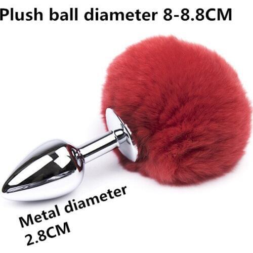 Butt Plug With Smooth Touch Stainless Steel Bunny Tail Anal Plug No Vibrator Anal Sex Toys For Woman Men Lesbian Erotic Sex Shop