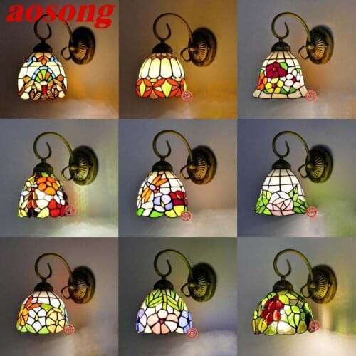 AOSONG Tiffany Wall Lights Sconces Contemporary Creative LED Lamp Indoor Fixture For Home Decoration