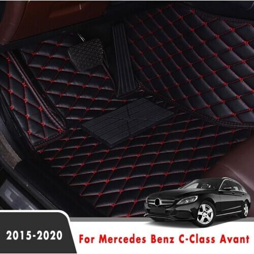 Car Floor Mats For Mercedes Benz C-Class Avant 2020 2019 2018 2017 2016 2015 Carpets Foot Pads Custom Auto Interior Accessories