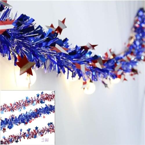 2M American Independence Day Color Bar Banner Latte July 4th Anniversary Celebration Party Decoration Home Decoration