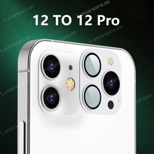 For iPhone X XS MAX 12 Change to 12 Pro Lens Metal Tempered Glass Camera Lens Film For iPhone 11 XS to 12 Pro i12 to 12 Pro Lens