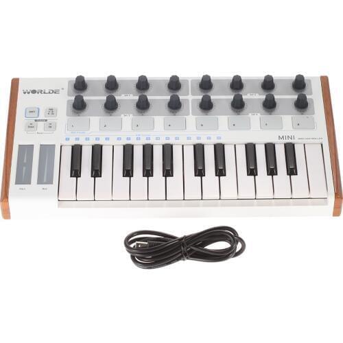 Hot sale Worlde Ultra-Portable Mini 25-Key USB MIDI Drum Pad and Keyboard Controller