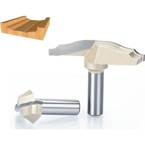 HUHAO 1pc 1/2" Shank Trimmer Router Bits For Wood Tungsten Carbide Cupboard Door Flowers Phoenix Knife Core Endmill Tools