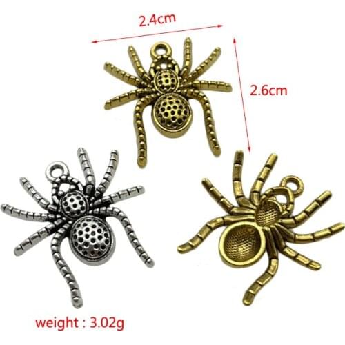 JunKang Alloy Accessories retro style heart-shaped wings spider necklace pendant DIY jewelry connector making supplies