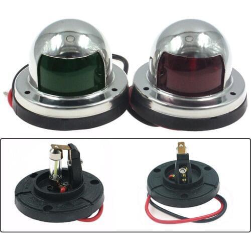 Boat Yacht 12V Stainless Steel Bow Navigation Lights Deck Mount One Pair