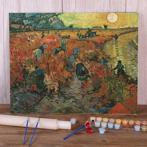 Landscape Van Gogh DIY Paint By Numbers Complete Kit Oil Paints 40*50 Canvas Painting Paintings For Adults Wholesale Art