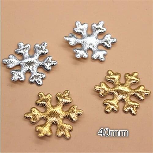 30pcs Non-woven Padded Gold/Silver Snowflake 4CM Scrapbook Appliques/ Craft/ Christmas decoration