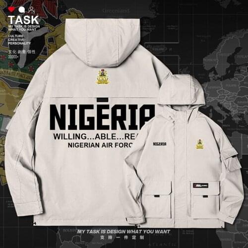 Nigeria Nijeriya Nigerian NGA men jacket hooded air force logo army fan nation windbreaker casual coat Tactical autumn clothes