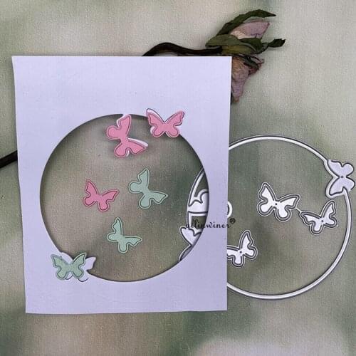New Butterfly circle frame Metal Cutting Dies for DIY Scrapbooking Album Paper Cards Decorative Crafts Embossing Die Cuts