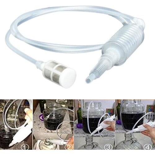 199CM Semi-automatic Home Brew Syphon Pack For Wine Making Hand Knead Siphon Filter Food Grade Tube Transparent Wine Accessories