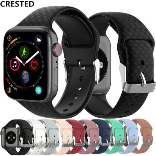 3D Texture Strap For Apple watch band apple watch 5 4 3 band 44mm 40mm correa iwatch band 38mm 42mm Silicone watchband bracelet