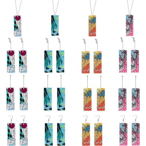 Japanese Anime Earrings Demon Slayer Drop Earrings Acrylic Blade of Ghost Earings For Women Men Gift Earrings Fans Kpop Jewelry