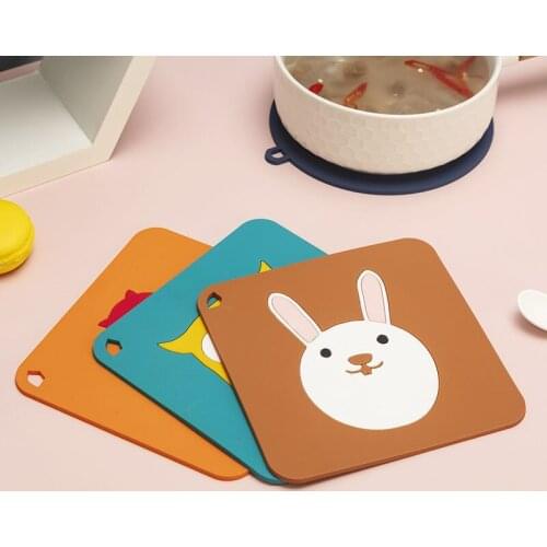 Lovely Coaster Cartoon Animal Shape Silicone Coffee Table Cup Mats Pad Heat Insulation Cup Pads Placemat Kitchen Accessories Hot
