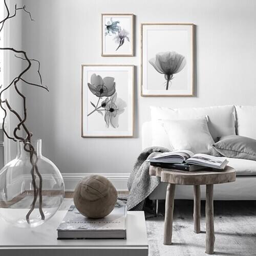 Modern Transparent Flower Canvas Painting Wall Art Pictures for Living Room Nordic Poster and Print Home Decoration No Frame