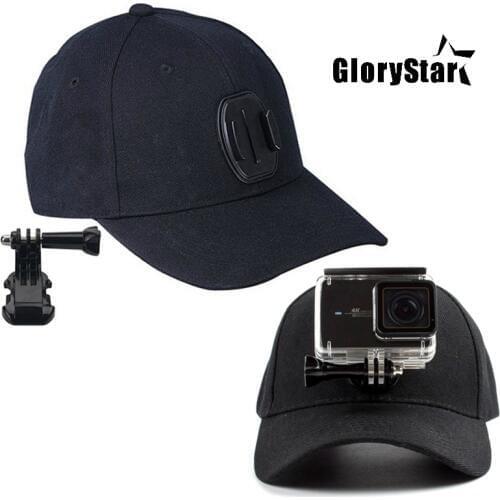 Sports Camera Hat For xiaomi yi sj osmo Accessories Adjustable Cap With Screws And J Stent Base For GoPro HERO 8 7 6 5 4 Session