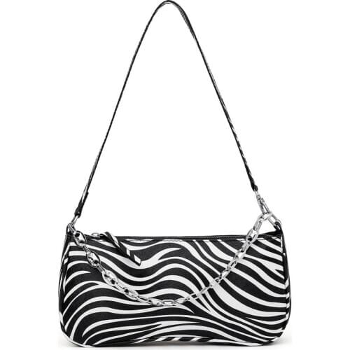 Women Totes Bags Retro Animal Zebra Cow Pattern Clutch Handbag Female Casual PU Leather Underarm Shoulder Shopping Tote Purse