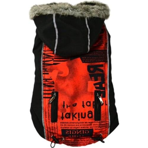 Dog Warm Soft Fleece Hoodie Letter Print With Sleeves Dogs Coat Skin Friendly Lined Drawstring Windproof Pets Jacket Cat Parkas