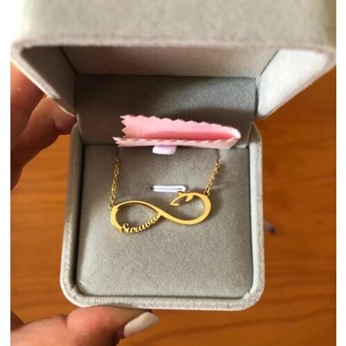 V Attract Personalized Name Necklace Stianless Steel BFF Colar infinity Leaf Fascinating Pendant Choker Femme Custom Accessories