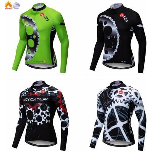 Weimostar Cycling Jersey Long Sleeve Men Winter Fleece Bike Clothing Shirt Tops Ropa ciclismo MTB Road Riding Bicycle Jersey