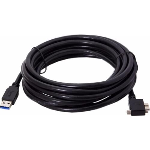 Xiwai 5m 90 Degree Right Angled Micro USB Screw Mount to 3.0 Data Cable for Industrial Camera