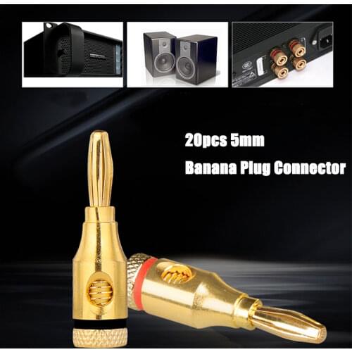 20PCS 5mm Nakamichi Speaker Banana Plug Copper&Plastic Cable Plugs Cables Adapters For Musical Audio Speakers