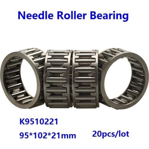 20pcs/lot K9510221 K95X102X21 Radial Needle Roller and Cage Assemblies 95x102x21mm Needle Roller Bearing