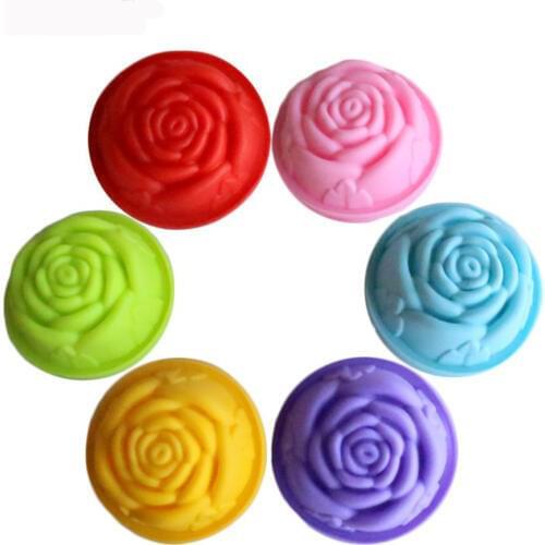 200 pcs South Korea rose Shape Cup Silicone Muffin Cake Cupcake Cup Cake Mould Case Bakeware Maker Mold Tray Baking Jumbo