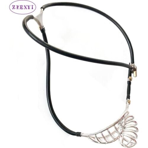 304 Stainless Steel Male Chastity Belt Devices Pants Metal Penis Ring Cock Cages Slave Sex Toys For Men CBT Lock Bondage