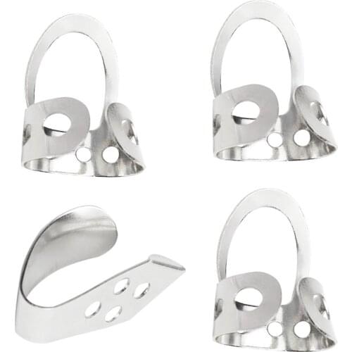 4 pcs/set 1 Thumb + 3 Finger Guitar Picks Celluloid Fingerpicks Guitar Plectrum Sheath For Acoustic Electric - Adjustable