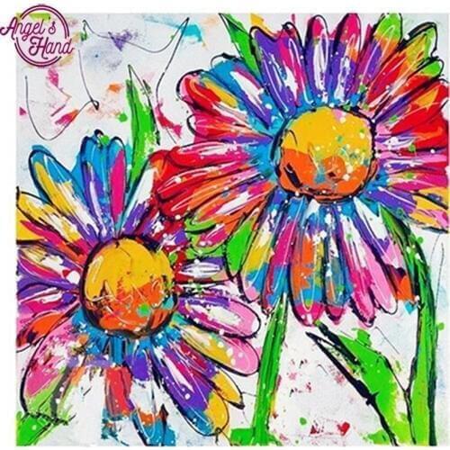 5D Diamond Embroidery Colorful Sunflowers DIY Diamond Painting Cross Stitch Full Square Drill Needlework Mosaic Decor pictures