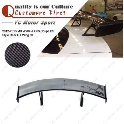 Car Accessories Carbon Fiber BS Style Rear Spoiler Fit For 2012-2013 MB W204 C63 C Class Coupe 2D Trunk Spoiler Rear GT Wing