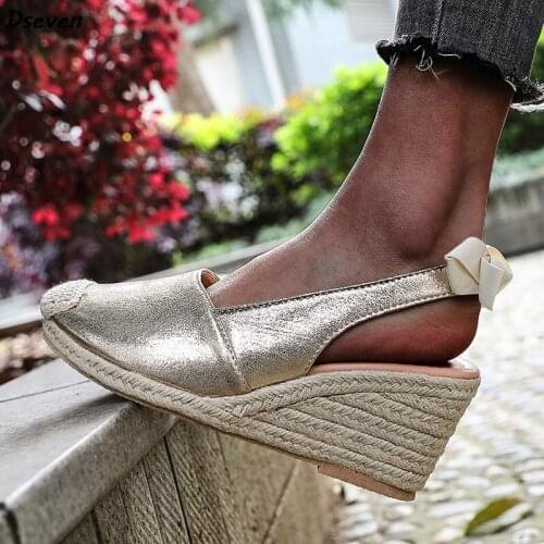 Summer New Snake Print Large Size Wedges Woman Sandals Color Matching Hemp Rope Ladies Sandals Fashion Platform Womens Shoes