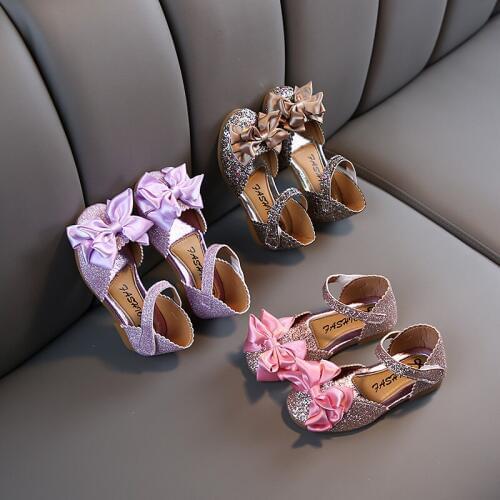 Flat kids Princess Shoe Girls pu Leather Sandals Soft Fashion Baby Shoes in Summer Lovely Bowknot SP068